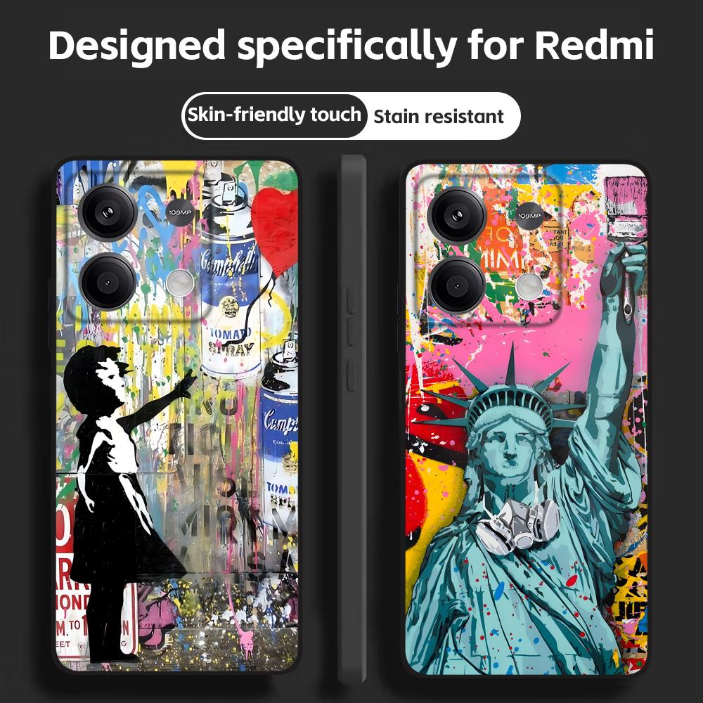 Phone Cases Drawing - Banksy Graffiti Sanat telefon kılıfı Redmi