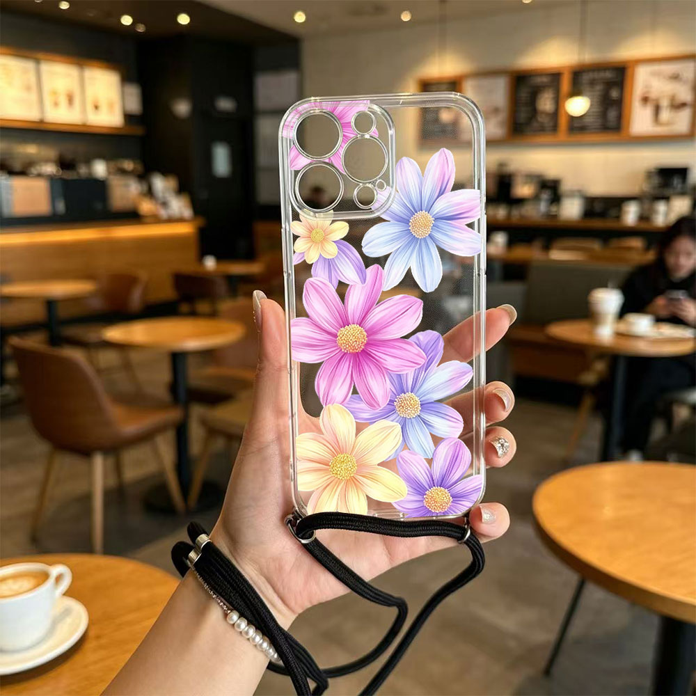 Phone Cases With Straps - Şeffaf TPU Çapraz Askılı Omuz Askılı