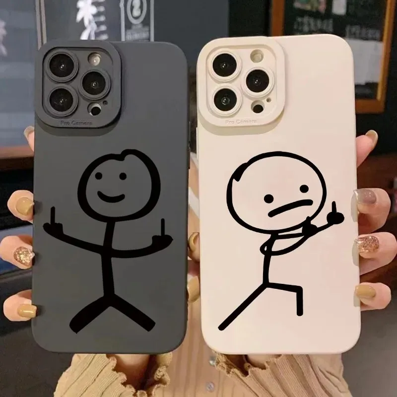 Phone Cases Xr - Sevimli Karikatür Kibrit Adamı Mat Silikon