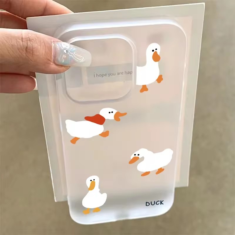Phone Cases Cute Iphone 13 - Süper Sevimli Ördek Gıcırtılı Mat Yarı
