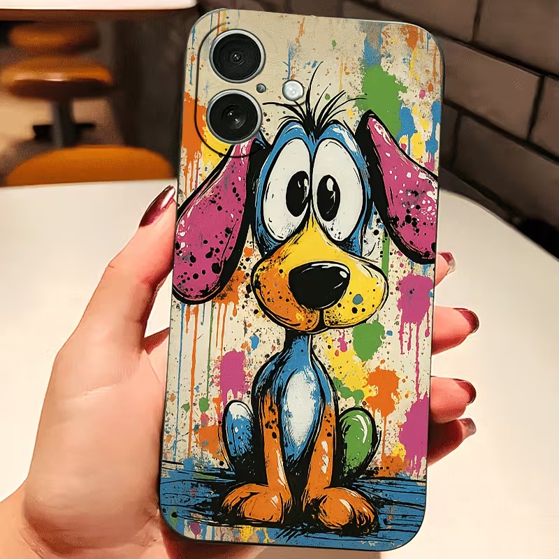 Phone Cases Xr - Graffiti Renkli Köpek Yavrusu TPU Telefon