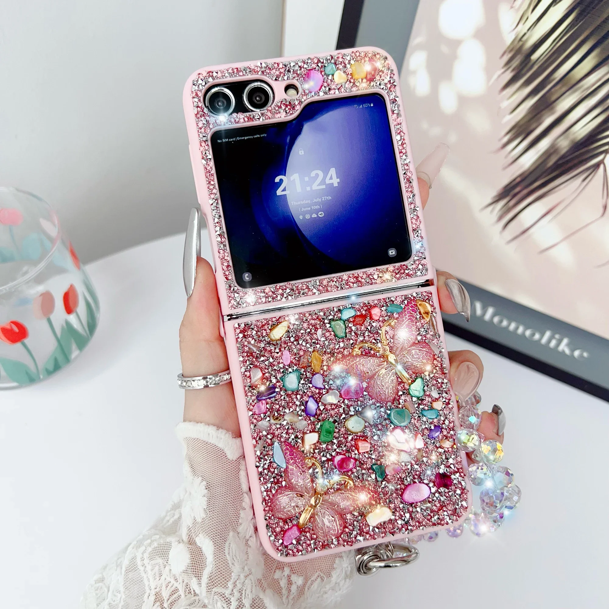 Phone Cases With Straps - Lüks Glitter Telefon Kılıfı Samsung Galaxy