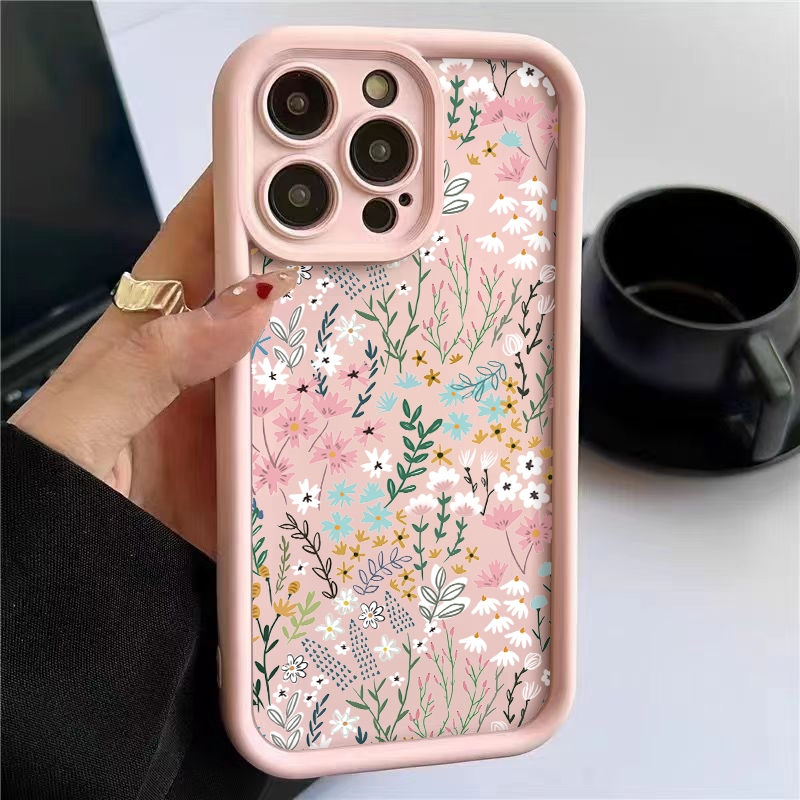 Phone Cases Bulk - Pembe Yüksek Kaliteli Bambu Çiçek Desenli