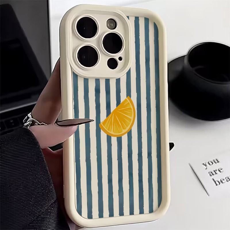 Phone Cases Xr - Çizgili Limon Dilimi Desenli Telefon Kılıfı