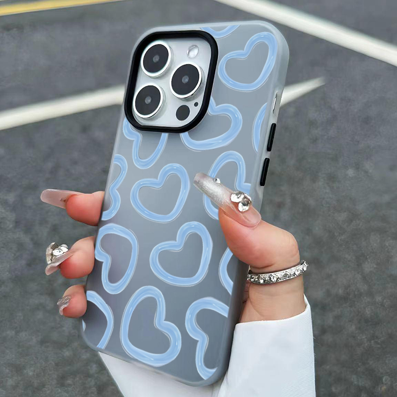 Phone Cases Drawing - Sevimli Yağlı Boya Aşk Kalp Desenli