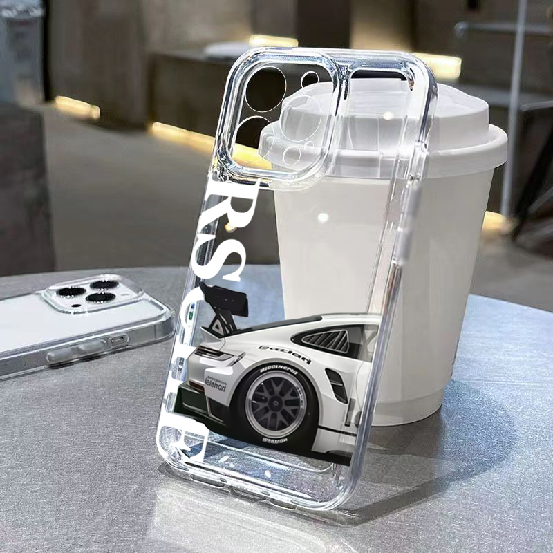 Phone Cases Transparent - Şeffaf Havalı Spor Araba Desenli Telefon