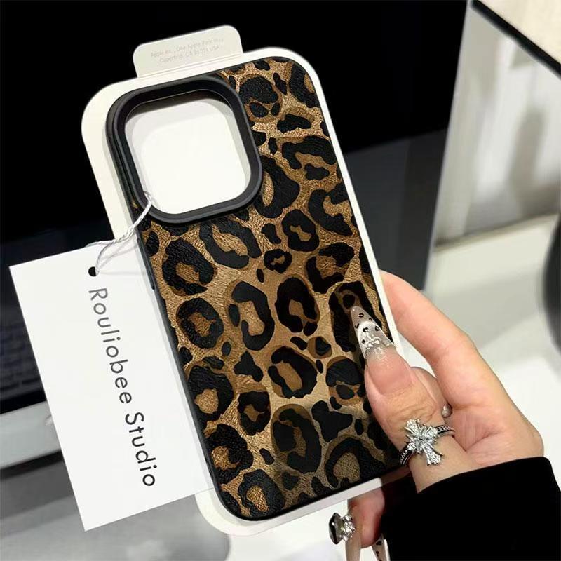 Phone Cases Brown - INS Kahverengi Leopar Desenli Telefon Kılıfı