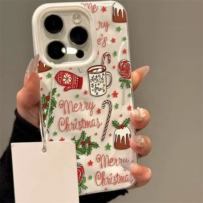 Phone Cases Protective - Sevimli Şenlikli Noel Desenli Telefon Kılıfı