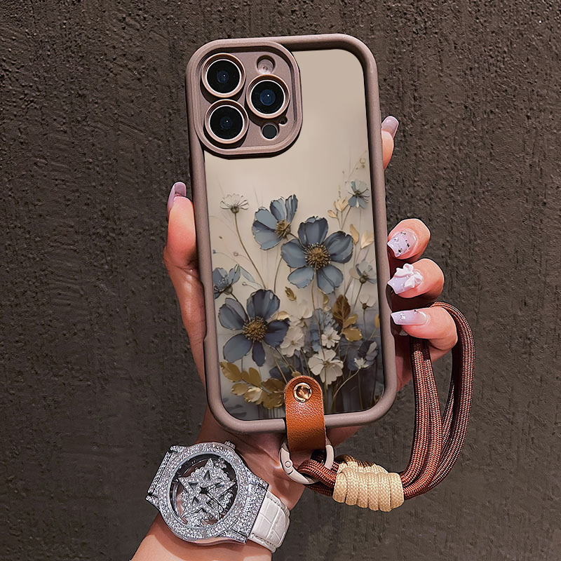 Mavi Çiçekli Kordon Askılı Tel - Phone Cases With Straps incelemesi ve fiyatı