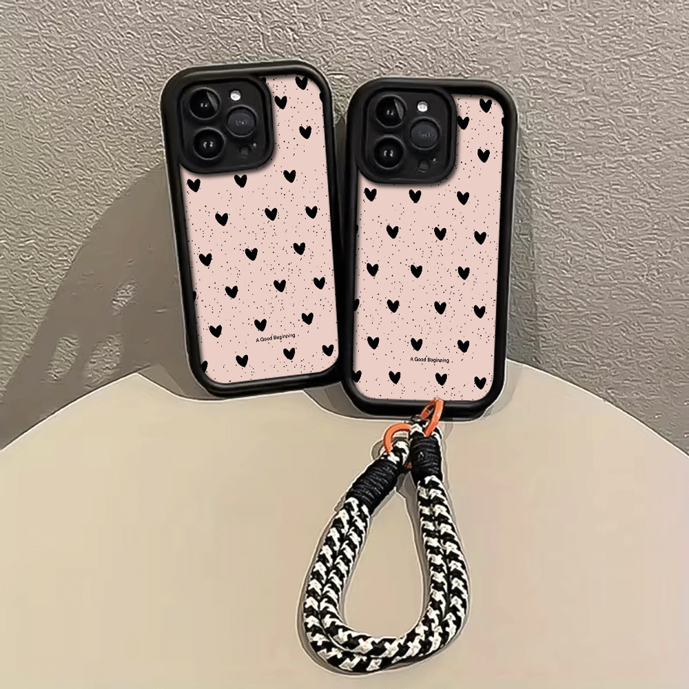 Mürekkep Sıçraması Siyah Kalp  - Phone Cases With Straps incelemesi ve fiyatı
