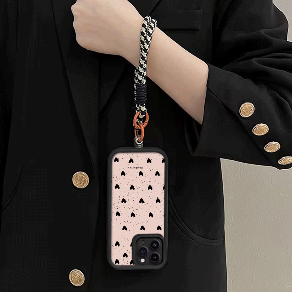 Mürekkep Sıçraması Siyah Kalp  - Phone Cases With Straps incelemesi ve fiyatı