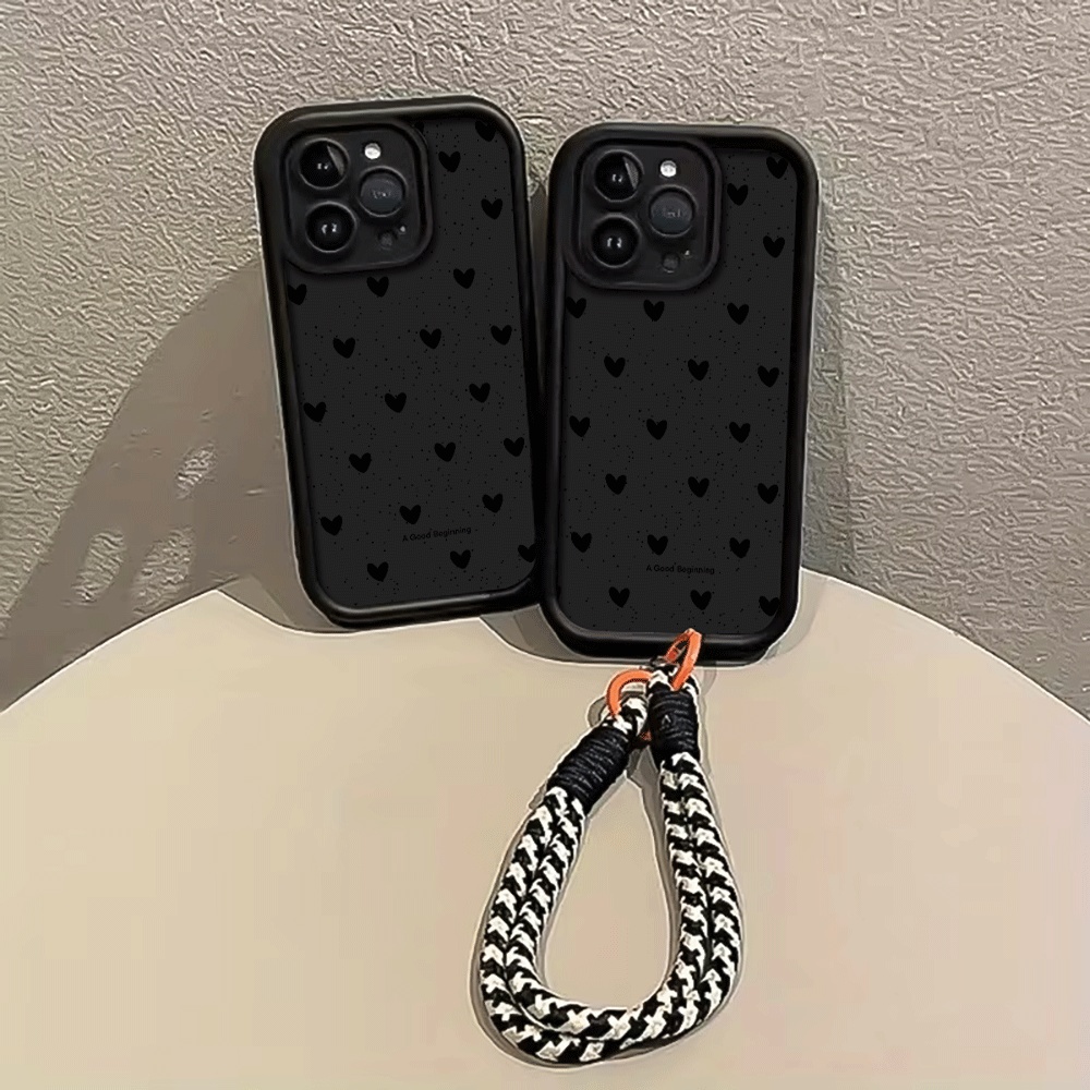 Mürekkep Sıçraması Siyah Kalp  - Phone Cases With Straps incelemesi ve fiyatı